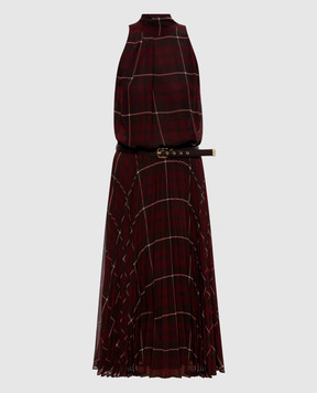 Max Mara VISTA burgundy check dress MSTVISTA