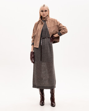 Brunello Cucinelli Gray midi dress with wool MGG270A90P