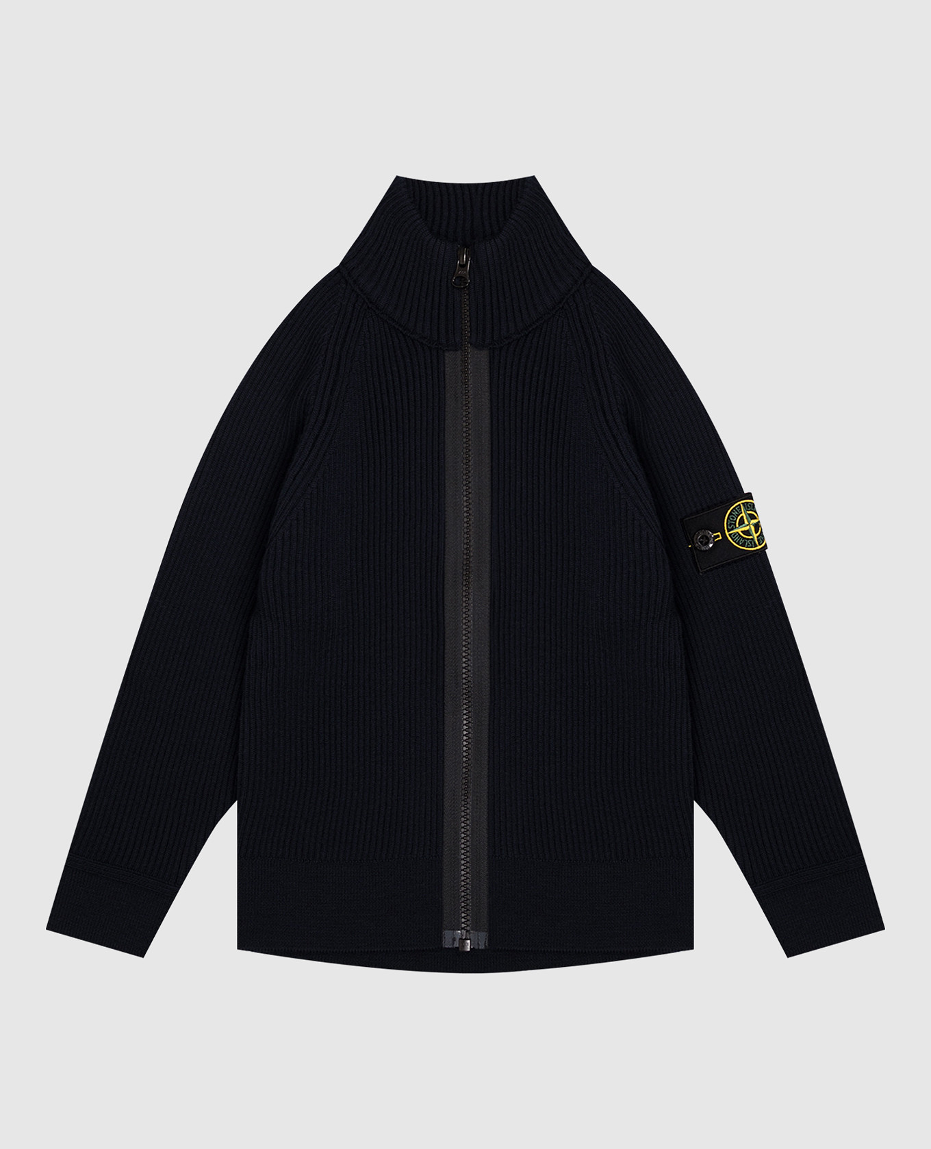 

Children's blue wool cardigan with logo Stone Island