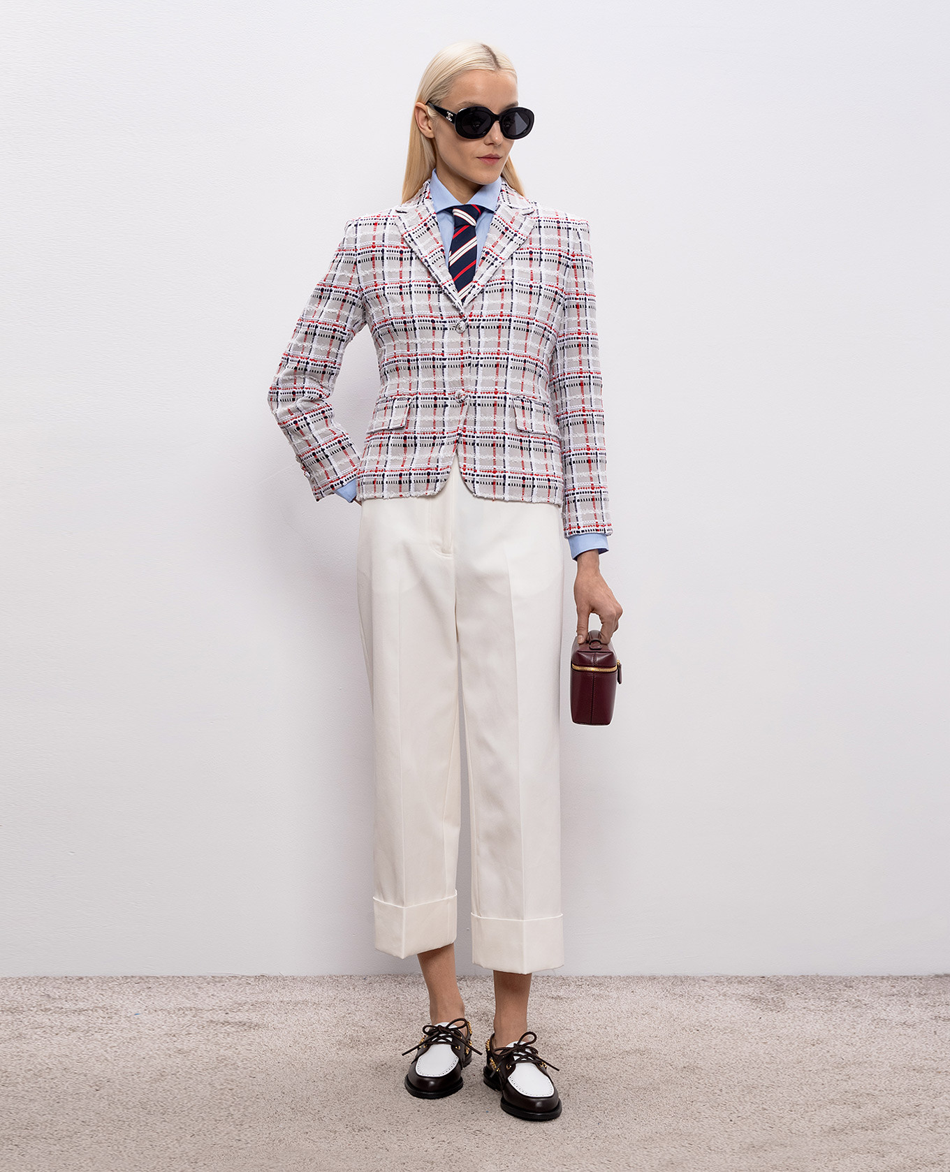 Gray tweed jacket with wool Thom Browne 2
