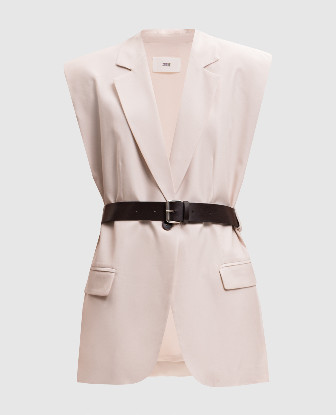 asymmetrical vest with belt Solotre