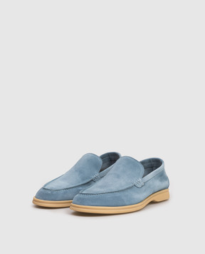 Lanciotti De Verzi Blue suede loafers FELIXLIGHTCACHEMIRE
