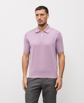 Stefano Ricci Purple silk polo with monogram logo K616215P31F26101