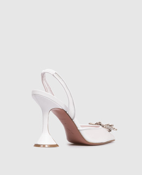 Amina Muaddi Begum white slingbacks with crystals 13S362832BEG