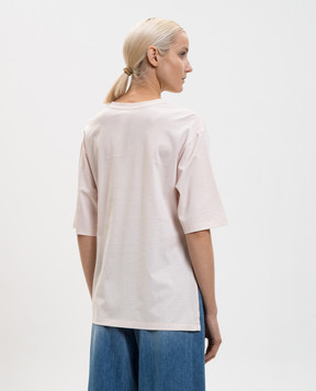 Twinset Pink t-shirt with drape 261TE2100
