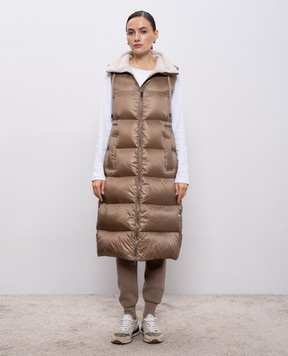 Peserico Brown down vest S033412200B