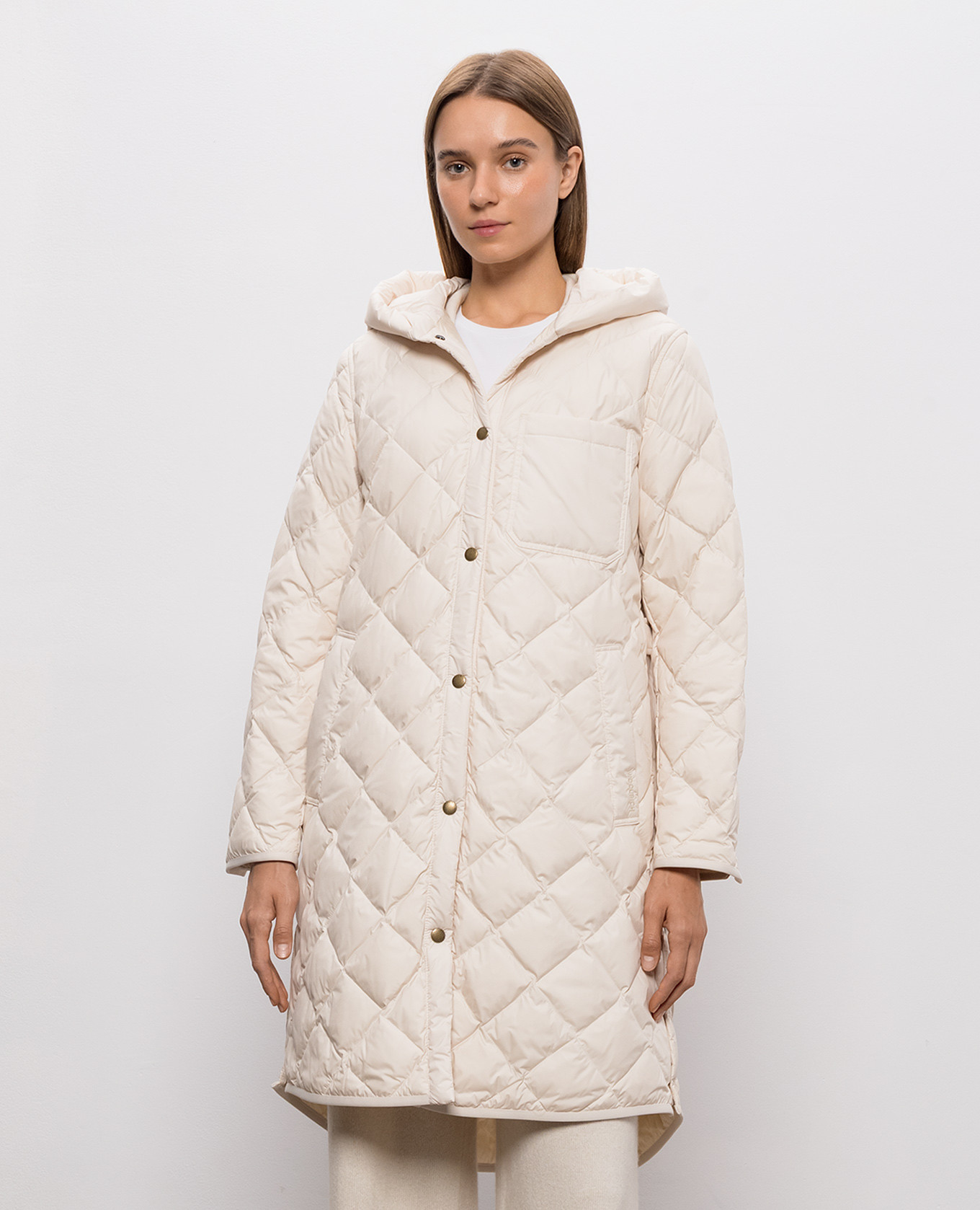 Beige quilted down jacket Woolrich 3