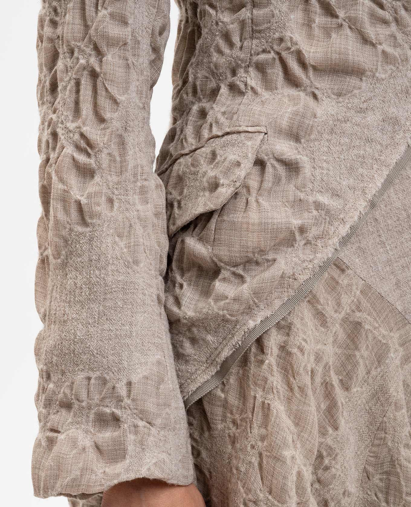 Beige wool jacket with an asymmetrical cut Marc Le Bihan 5