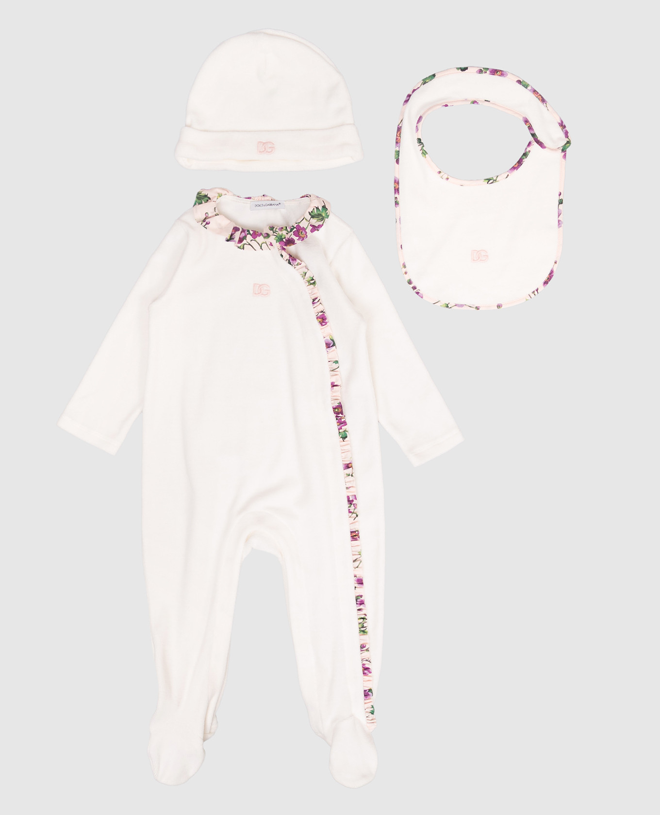 

Children's white set of overalls, hat and bib Dolce&Gabbana