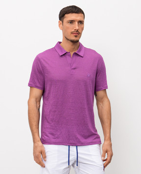 Vilebrequin Purple Pyramid linen polo shirt PYRE9O00