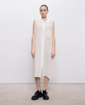 Y`S Yamamoto White linen shirt dress YKD06300