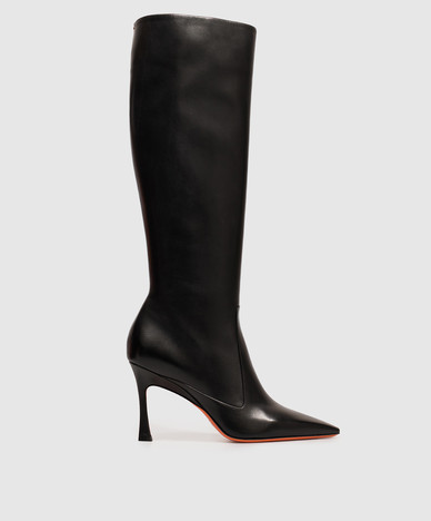 Black leather boots