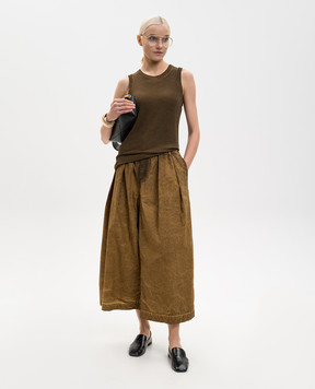 UMA WANG Brown culottes with a vintage effect UP3021
