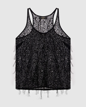 Twinset Black top with beads 262TT2081
