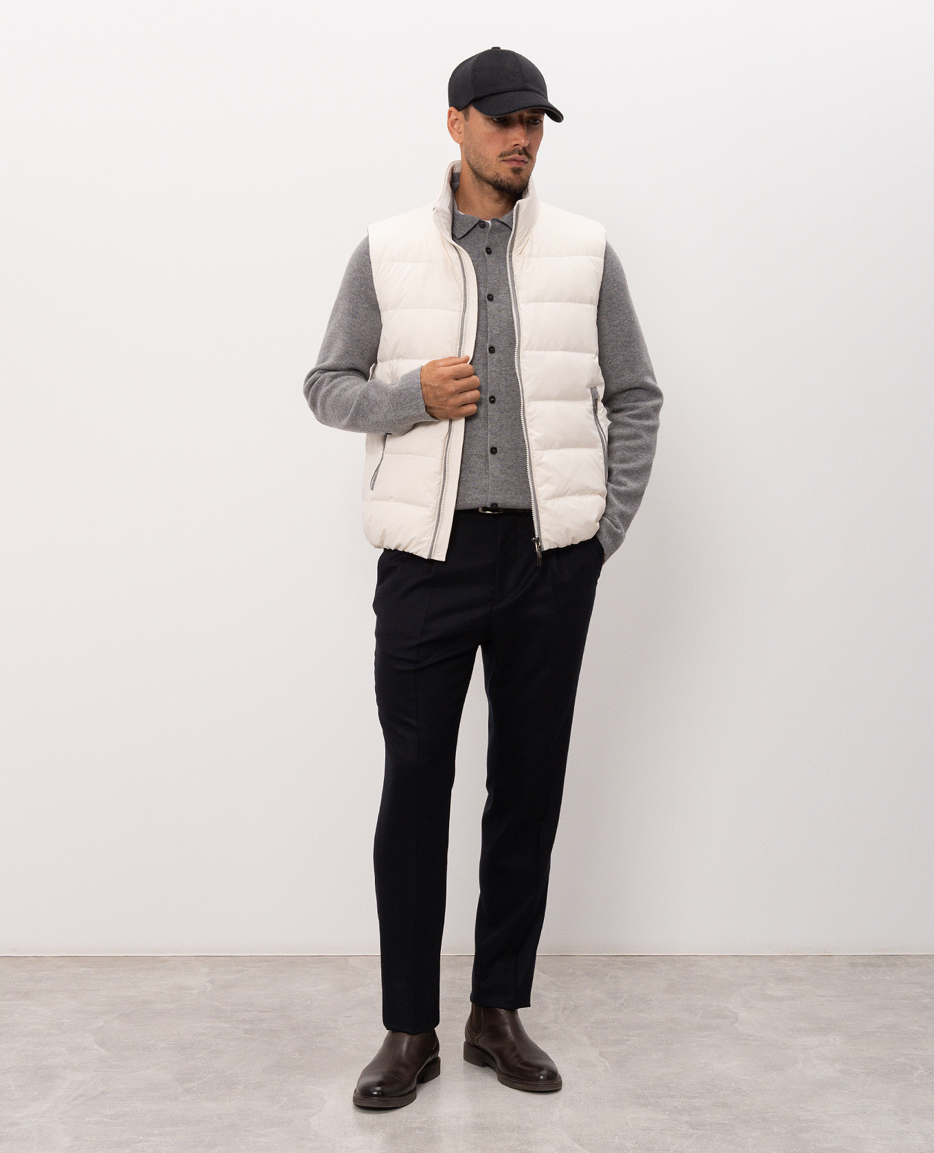 Gray wool and cashmere shirt Peserico 2