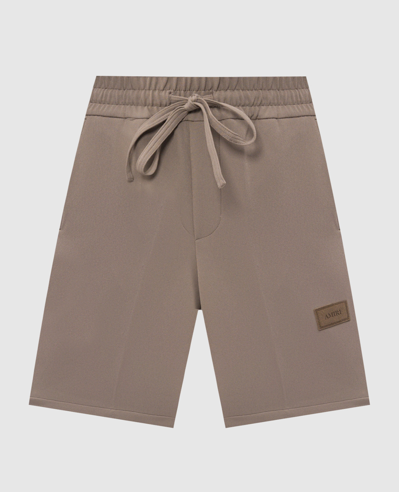 Pantalones cortos beige con parche del logo