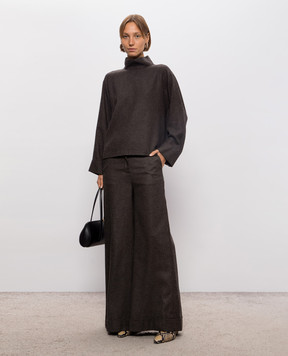 Solotre Brown top with wool M1AC0135