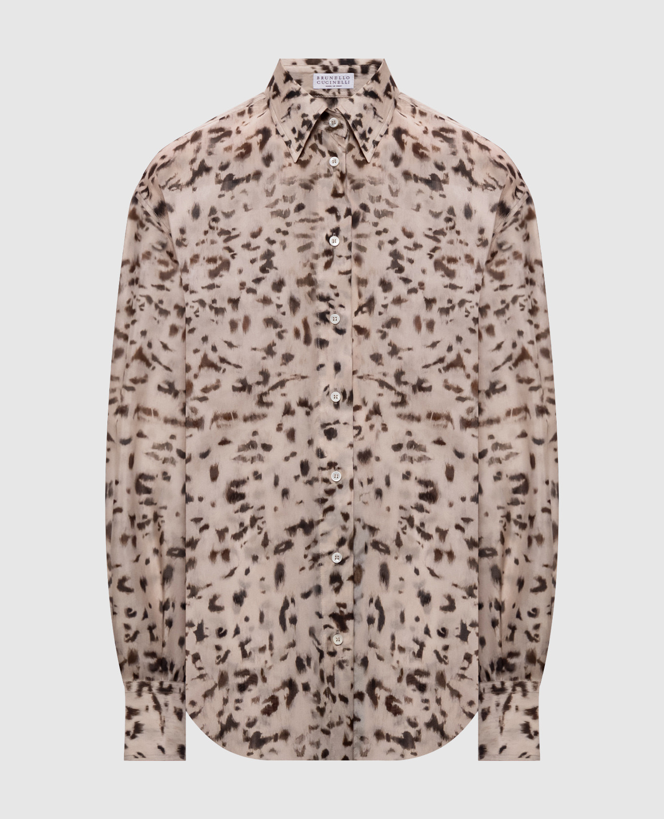 

Beige leopard print silk blouse Brunello Cucinelli