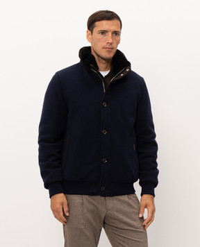 MooRER CLEROS blue wool and cashmere down jacket CLEROSMRW