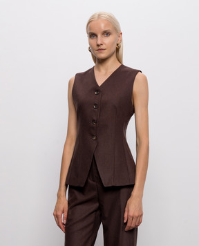 Marco Pescarolo Brown Trenta wool and cashmere vest TRENTAD5429