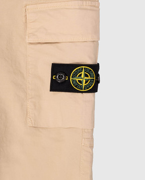 Stone Island Children's beige joggers with logo patch L1S163100003S000114