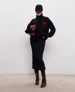 Ami Paris Ami de Coeur black wool sweater UKS839018