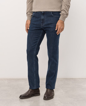Stefano Ricci Blue jeans with monogram patch MFT63B2130TR161L