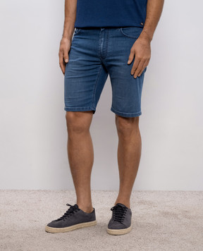 Stefano Ricci Blue denim shorts with logo patch MST6103160T0042
