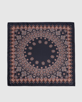 Momoni Blue Nipponia silk scarf MOSC00186MO