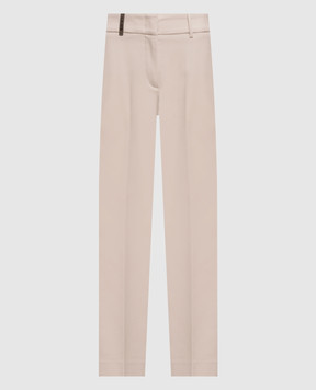 Peserico Beige pants with a patch M04716J001953