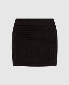 Allude Brown mini skirt with textured pattern 26517114