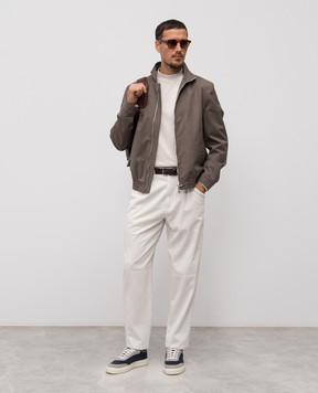 Brunello Cucinelli Beige pants with woven pattern M232PF1060