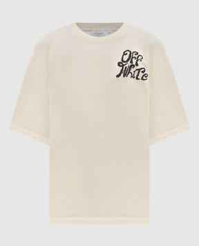 Off-White Yellow T-shirt with logo print 44MAA120S26J00M