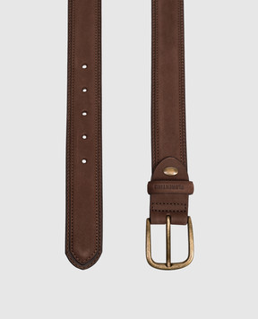 Florentino Brown suede belt with embossed logo 126200610150