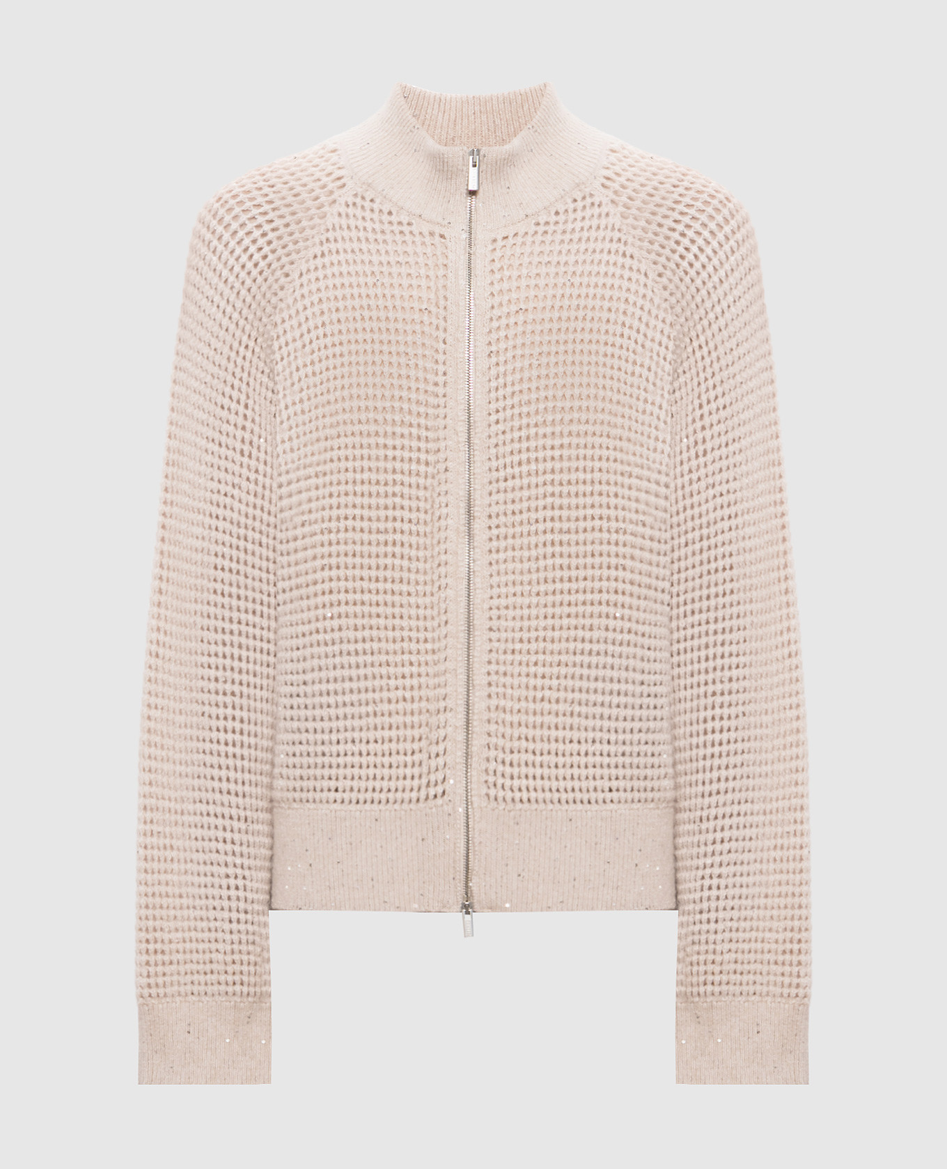 Beige alpaca wool cardigan