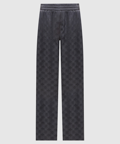 Pantaloni grigi con motivo a logo