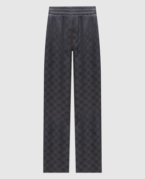 Off-White Gray pants with a logo pattern 2FH00526B