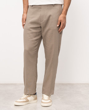 Officina 36 Beige Siano linen pants 0275100569