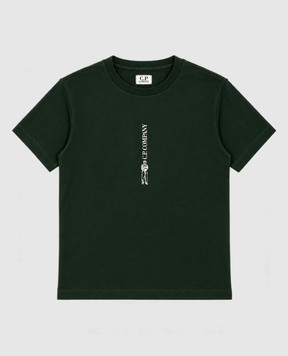 C.P. Company Children's green T-shirt with logo print CUM018LAA171014