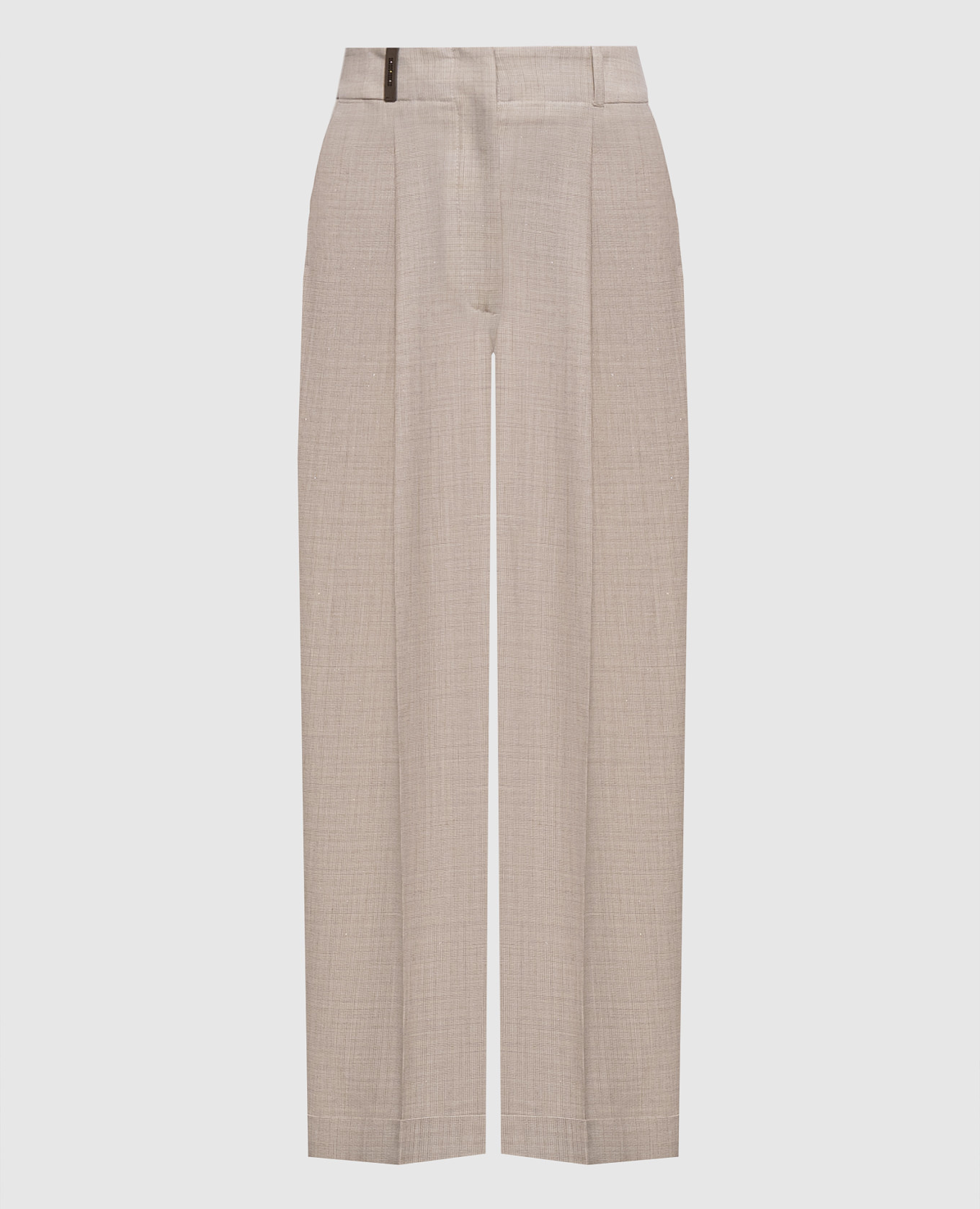 Beige wool trousers with lapels Peserico