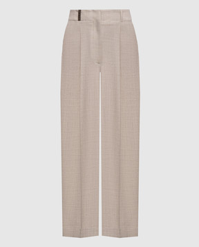 Peserico Beige wool trousers with lapels A04579D06413