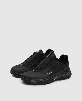 Premiata Black Devin sneakers with fur DEVIN