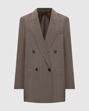 Max Mara MXMACCIAIO brown double-breasted wool jacket MXMACCIAIO