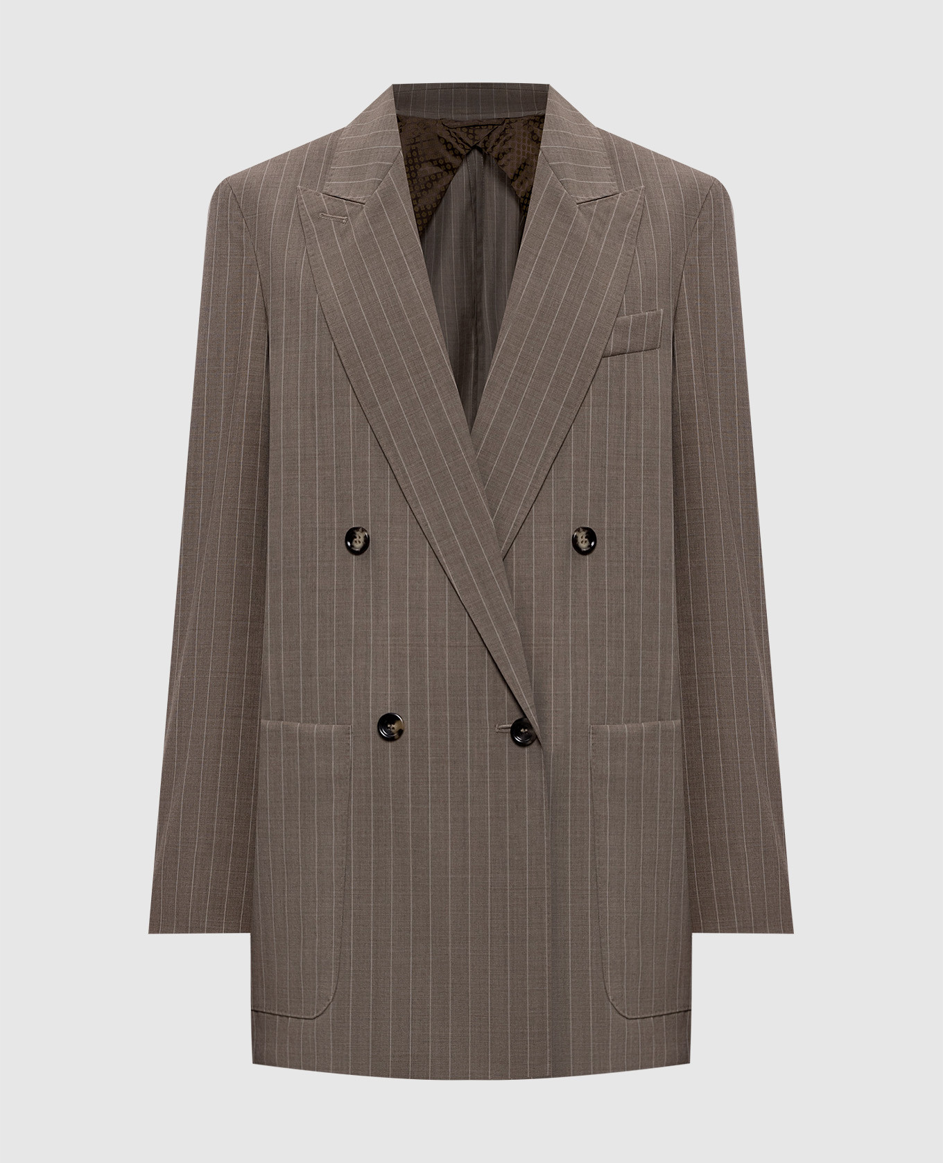 MXMACCIAIO brown double-breasted wool jacket