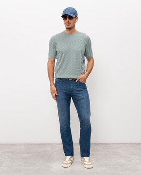 Stefano Ricci Blue jeans with emblem MST61B2040T0213
