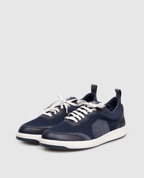 Stefano Ricci Blue combination sneakers with monogram UZ34E6674TWYSDP