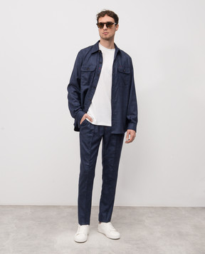 ISAIA Blue pants made of wool, cashmere, silk and linen PNC01698840