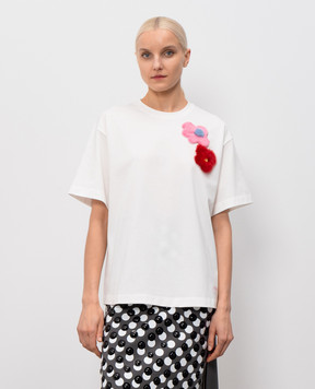 Fendi White T-shirt with brooches FS9776AOUH