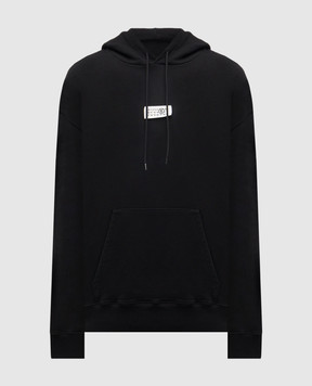 Maison Margiela MM6 Black hoodie with logo patch SH0GU0033M25025