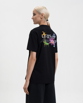 Off-White Black T-shirt with Soft Life print 2AA089S26JER005